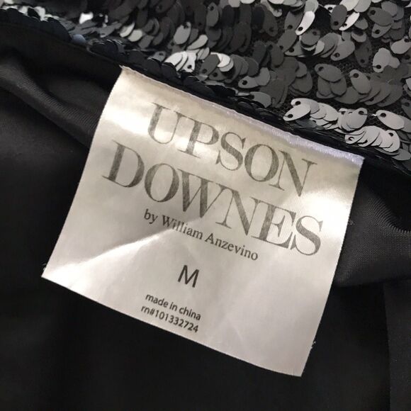 Upson Downes Black Sequin Short Sleeve Cocktail Evening Going Out Jacket - M - Picture 7 of 7